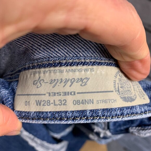 Diesel Babhila-Sp Slim Skinny Regular Waist Denim Mid-Rise Jeans - Picture 8 of 14